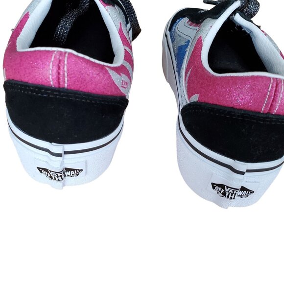 Vans Old Skool womes 6.5/big kids 4.5Y Platform After Dark Summer Leaf/True Whit - Picture 9 of 12